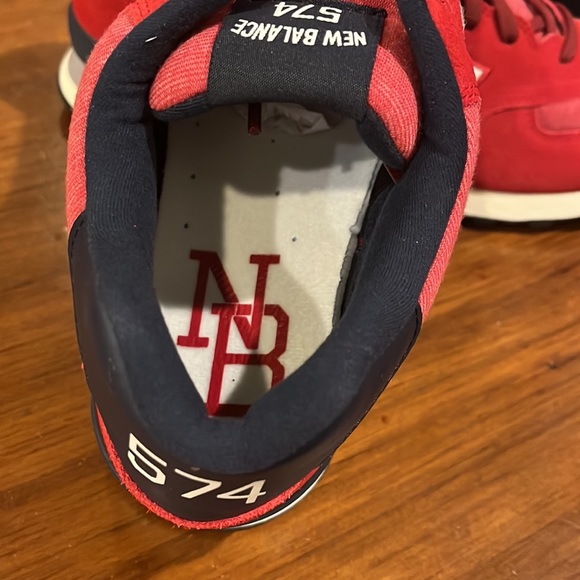 New Balance 574 ML574PRD varsity pack shoes sneakers red new Mens Size 9.5 - Picture 9 of 12